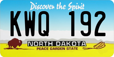 ND license plate KWQ192