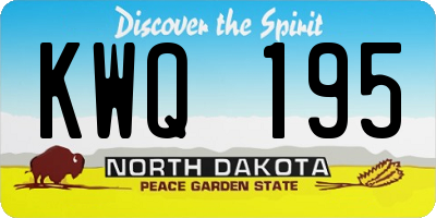 ND license plate KWQ195