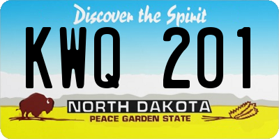 ND license plate KWQ201