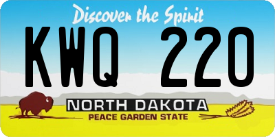 ND license plate KWQ220