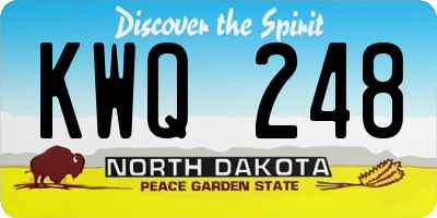 ND license plate KWQ248