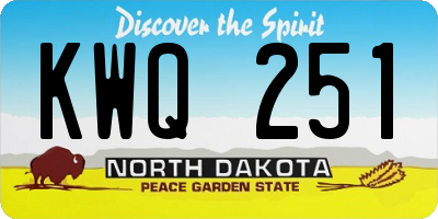 ND license plate KWQ251