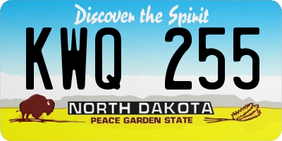 ND license plate KWQ255