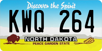 ND license plate KWQ264