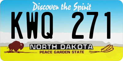 ND license plate KWQ271
