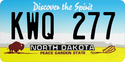 ND license plate KWQ277