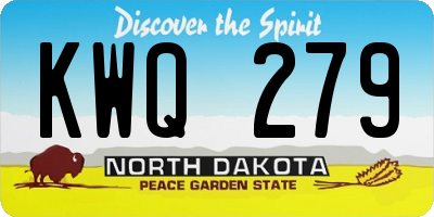 ND license plate KWQ279