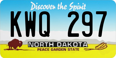 ND license plate KWQ297