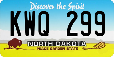 ND license plate KWQ299