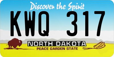 ND license plate KWQ317