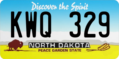 ND license plate KWQ329