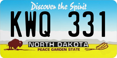 ND license plate KWQ331