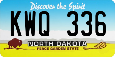 ND license plate KWQ336