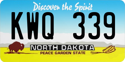 ND license plate KWQ339