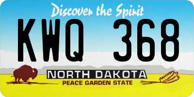 ND license plate KWQ368