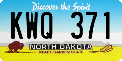 ND license plate KWQ371