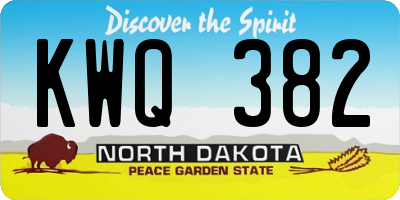 ND license plate KWQ382