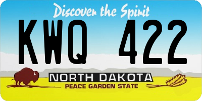 ND license plate KWQ422