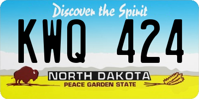 ND license plate KWQ424