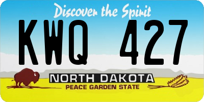 ND license plate KWQ427