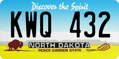 ND license plate KWQ432