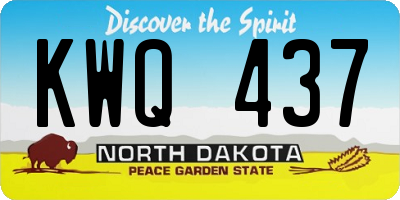 ND license plate KWQ437