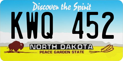 ND license plate KWQ452