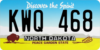 ND license plate KWQ468
