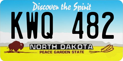 ND license plate KWQ482