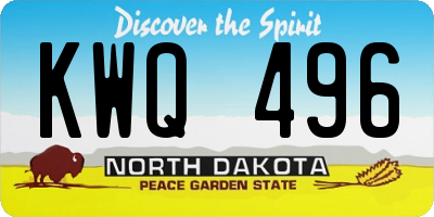ND license plate KWQ496