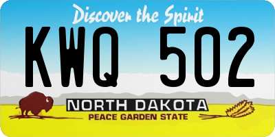 ND license plate KWQ502