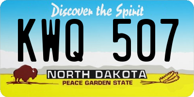 ND license plate KWQ507