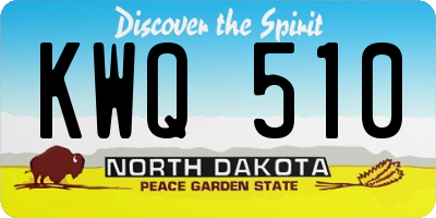 ND license plate KWQ510