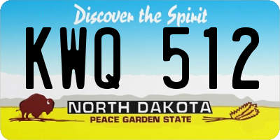ND license plate KWQ512