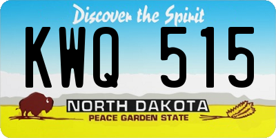 ND license plate KWQ515