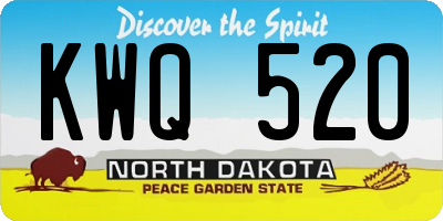 ND license plate KWQ520
