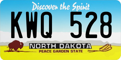 ND license plate KWQ528