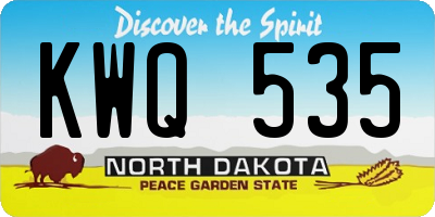 ND license plate KWQ535
