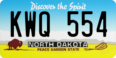 ND license plate KWQ554