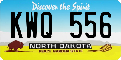 ND license plate KWQ556