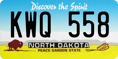 ND license plate KWQ558