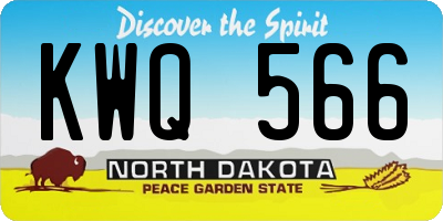 ND license plate KWQ566