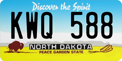 ND license plate KWQ588
