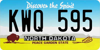 ND license plate KWQ595