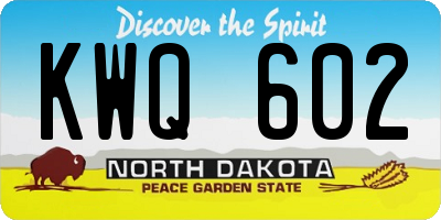 ND license plate KWQ602