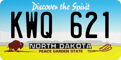 ND license plate KWQ621