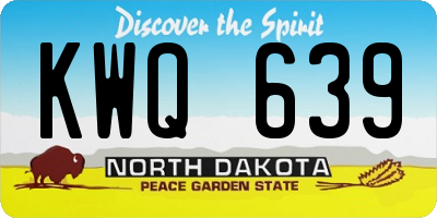 ND license plate KWQ639