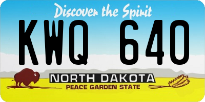 ND license plate KWQ640