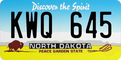 ND license plate KWQ645