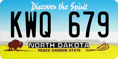 ND license plate KWQ679